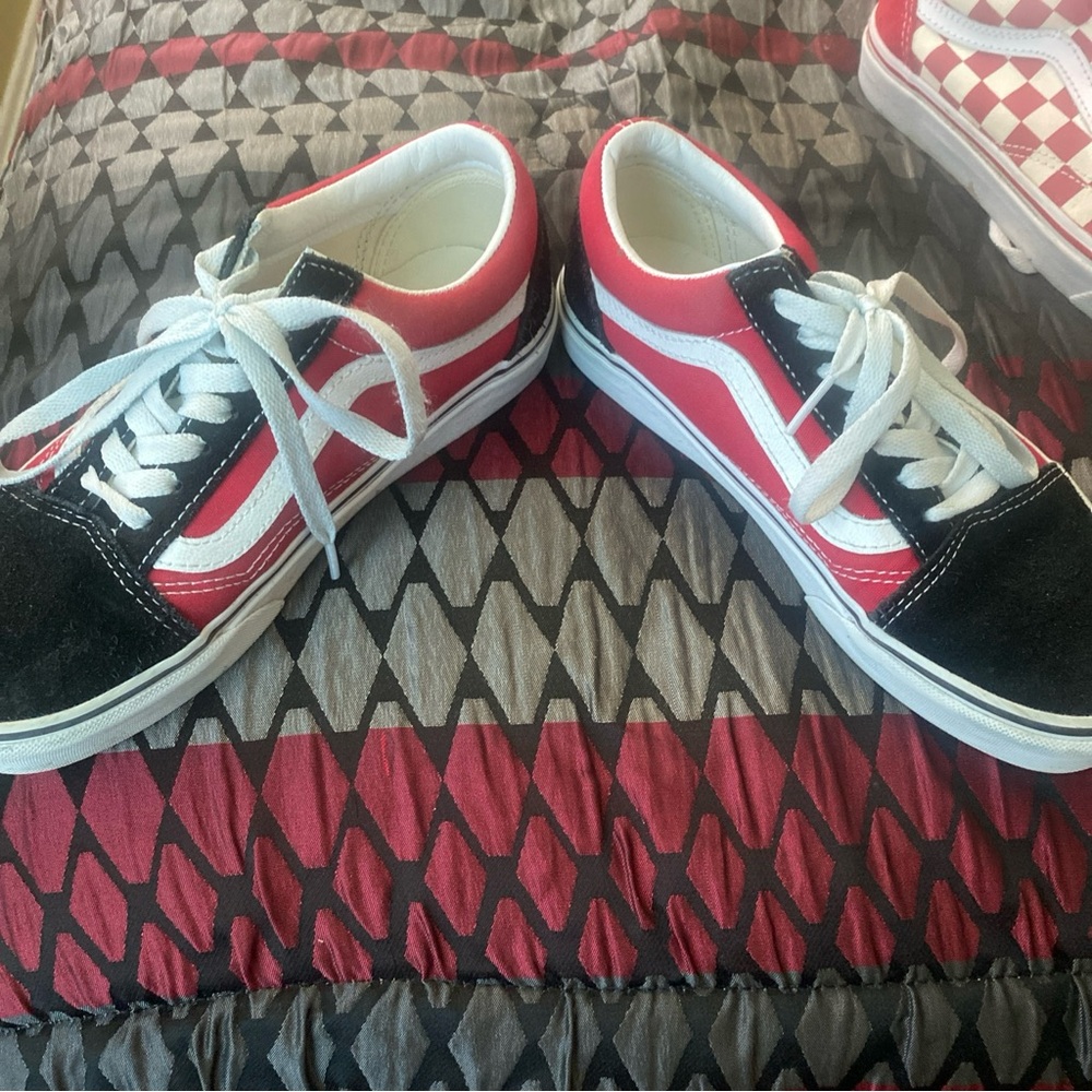 Vans Red and Black Low